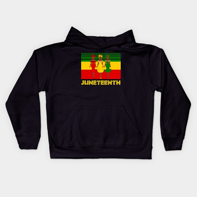 Woman Juneteenth american african pride Kids Hoodie by Dianeursusla Clothes